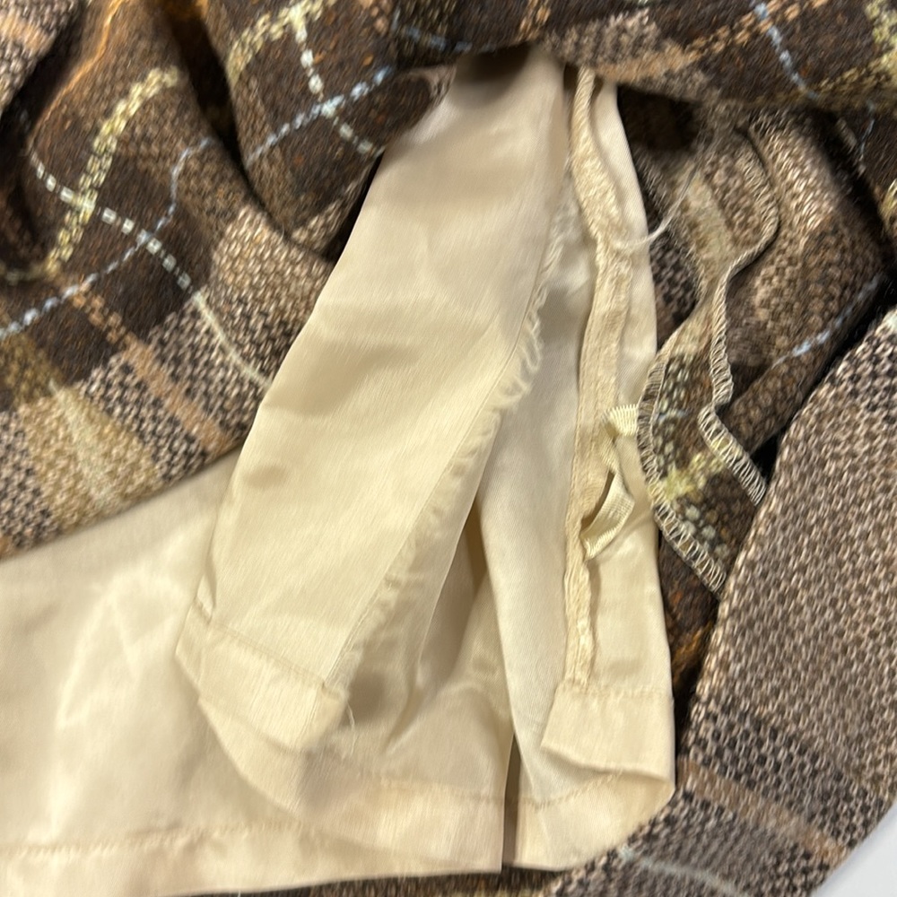 Anthropologie Brown Plaid Pencil Skirt - Picture 5 of 5